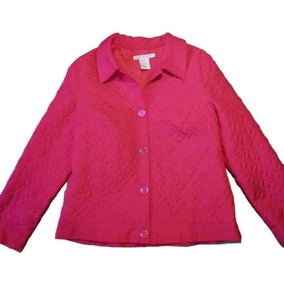 Requirements Jackets & Blazers - Requirements Quilted Barn Jacket Red Button Front Medium